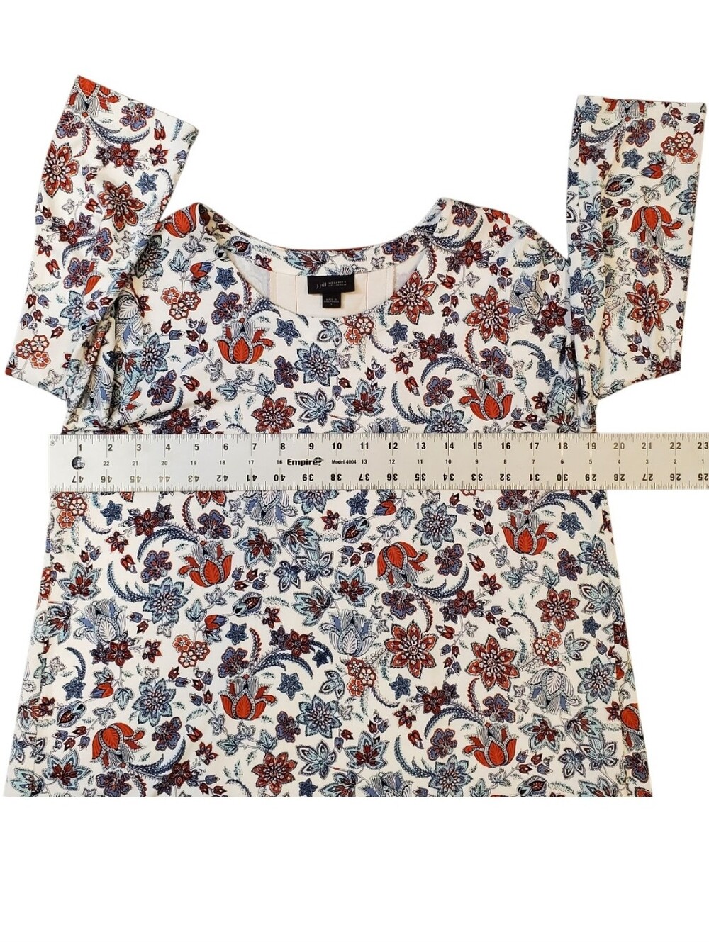 J. Jill Boho Floral Split-Back Tunic Blouse Size Small - Picture 8 of 10